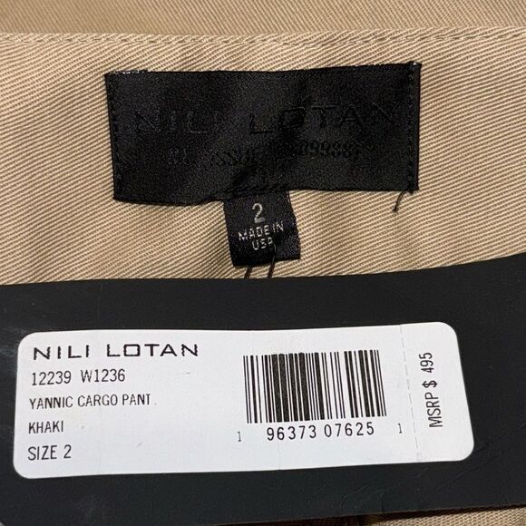 NWT Nili Lotan Yannic Cargo Pant Khaki Size 2 - Picture 13 of 15